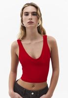 Bayan Kırmızı Seamless Crop Top