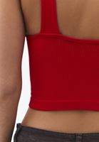 Bayan Kırmızı Seamless Crop Top