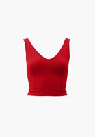 Bayan Kırmızı Seamless Crop Top