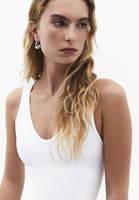 Bayan Beyaz Seamless Crop Top