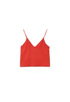 Bayan Turuncu V Yaka Dikişsiz Crop Atlet