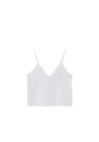 Bayan Beyaz V Yaka Dikişsiz Crop Atlet