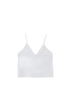 Bayan Beyaz V Yaka Dikişsiz Crop Atlet