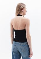 Bayan Siyah Seamless Jakarlı Crop Top