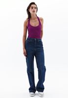 Bayan Mor Seamless Jakarlı Crop Top