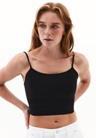 Bayan Siyah Askılı Crop Atlet ( TENCEL™ )