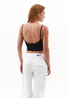 Bayan Siyah Askılı Crop Atlet ( TENCEL™ )