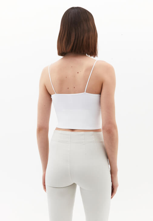 Crop Atlet ve Denim Pantolon Kombini