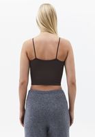 Bayan Kahverengi Askılı Crop Atlet