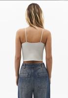 Bayan Bej Askılı Crop Atlet