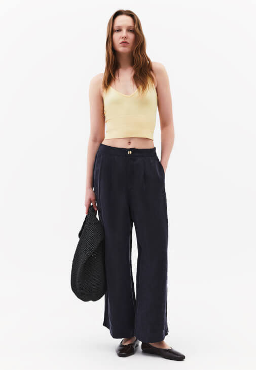 Crop Atlet ve Tencel Pantolon Kombini
