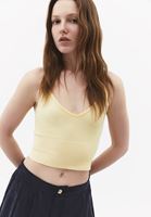 Bayan Sarı Askılı Crop Atlet