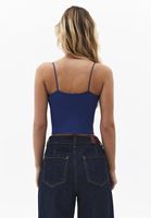 Bayan Lacivert Askılı Crop Atlet
