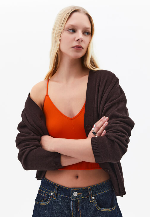 Turuncu Askılı Crop Atlet