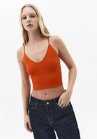 Bayan Turuncu Askılı Crop Atlet