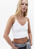 Bayan Beyaz Askılı Crop Atlet