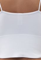 Bayan Beyaz Askılı Crop Atlet