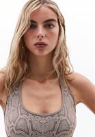 Bayan Çok Renkli Jakarlı Dikişsiz Crop Atlet