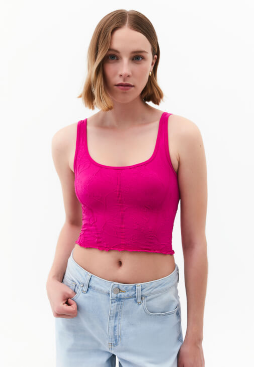 Pembe Seamless U Yaka Atlet