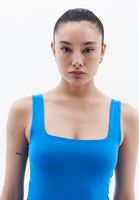 Bayan Mavi Pamuklu Kare Yaka Atlet