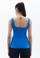 Bayan Mavi Pamuklu Kare Yaka Atlet