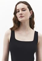 Bayan Siyah Pamuklu Kare Yaka Atlet