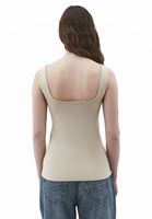 Bayan Bej Pamuklu Kare Yaka Atlet