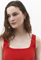 Bayan Kırmızı Pamuklu Kare Yaka Atlet