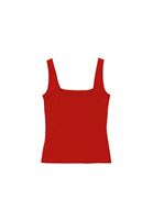 Bayan Kırmızı Pamuklu Kare Yaka Atlet