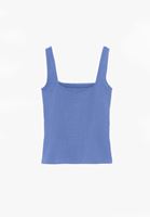 Bayan Mavi Pamuklu Kare Yaka Atlet