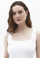 Bayan Beyaz Pamuklu Kare Yaka Atlet