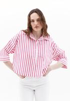 Bayan Pembe Bağlama Detaylı Crop Gömlek