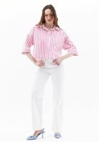 Bayan Pembe Bağlama Detaylı Crop Gömlek