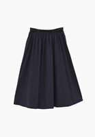 Bayan Siyah Kemer Detaylı Uzun Etek