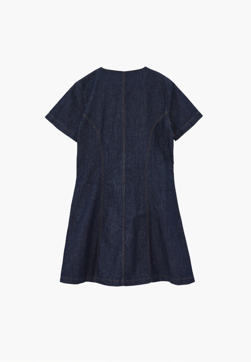 Keten Denim Elbise ve Babet Kombini