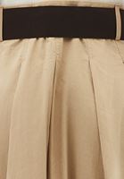 Bayan Bej Kemer Detaylı Midi Elbise