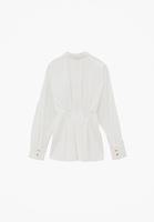 Bayan Beyaz Pile Detaylı Gömlek