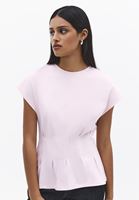 Bayan Pembe Bel Detaylı Tişört