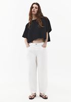 Bayan Siyah Oversize Crop Tişört