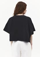 Bayan Siyah Oversize Crop Tişört