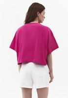 Bayan Pembe Oversize Crop Tişört