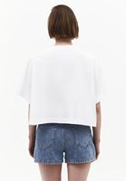 Bayan Beyaz Oversize Crop Tişört