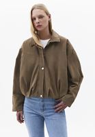 Bayan Bej Oversize Bomber Ceket