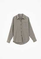 Bayan Çok Renkli Oversize Çizgili Gömlek