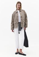 Bayan Bej Cep Detaylı Ceket