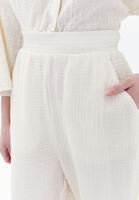 Bayan Bej Yüksek Bel Harem Pantolon