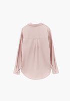 Bayan Pembe Cep Detaylı Oversize Gömlek