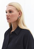 Bayan Siyah Cep Detaylı Oversize Gömlek