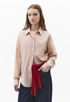 Bayan Pembe Cep Detaylı Oversize Gömlek