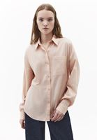 Bayan Pembe Cep Detaylı Oversize Gömlek